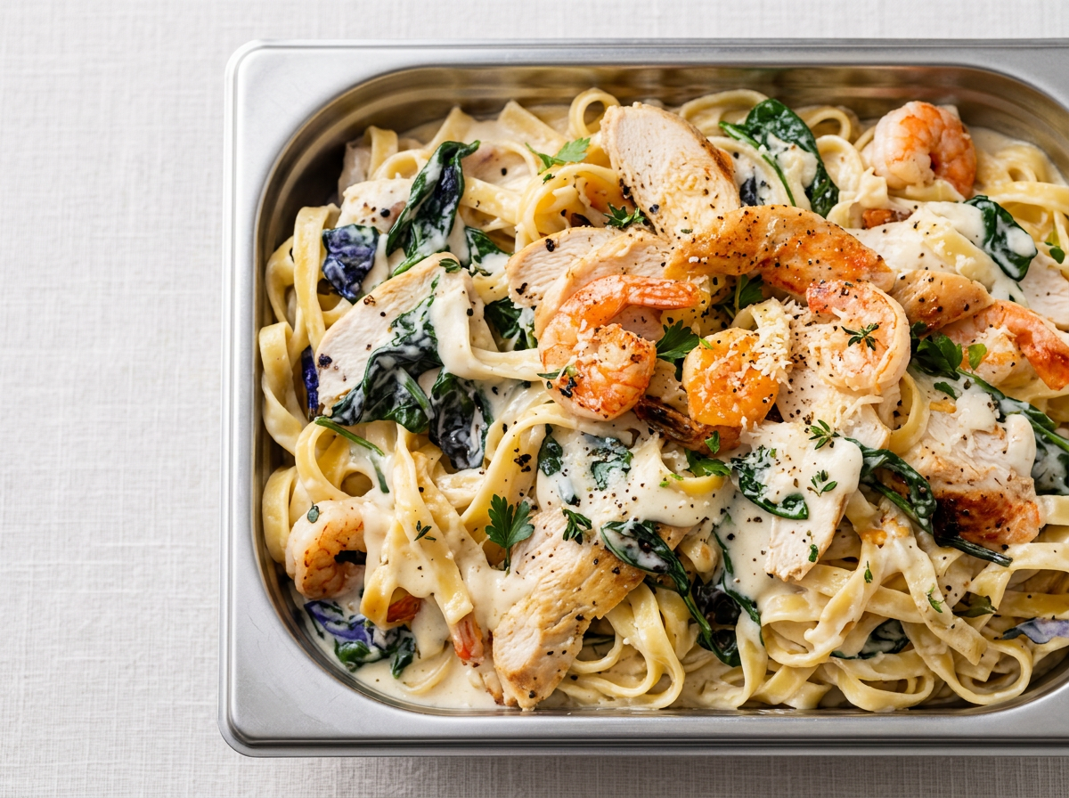 Alfredo (Chicken, Spinach & Shrimp)